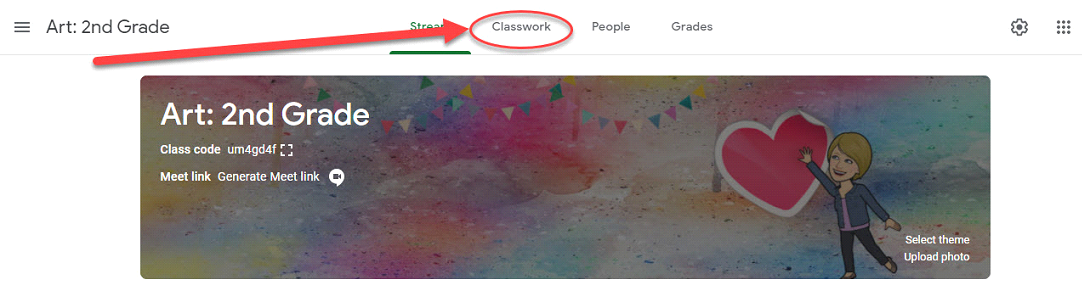 screenshot of google classroom