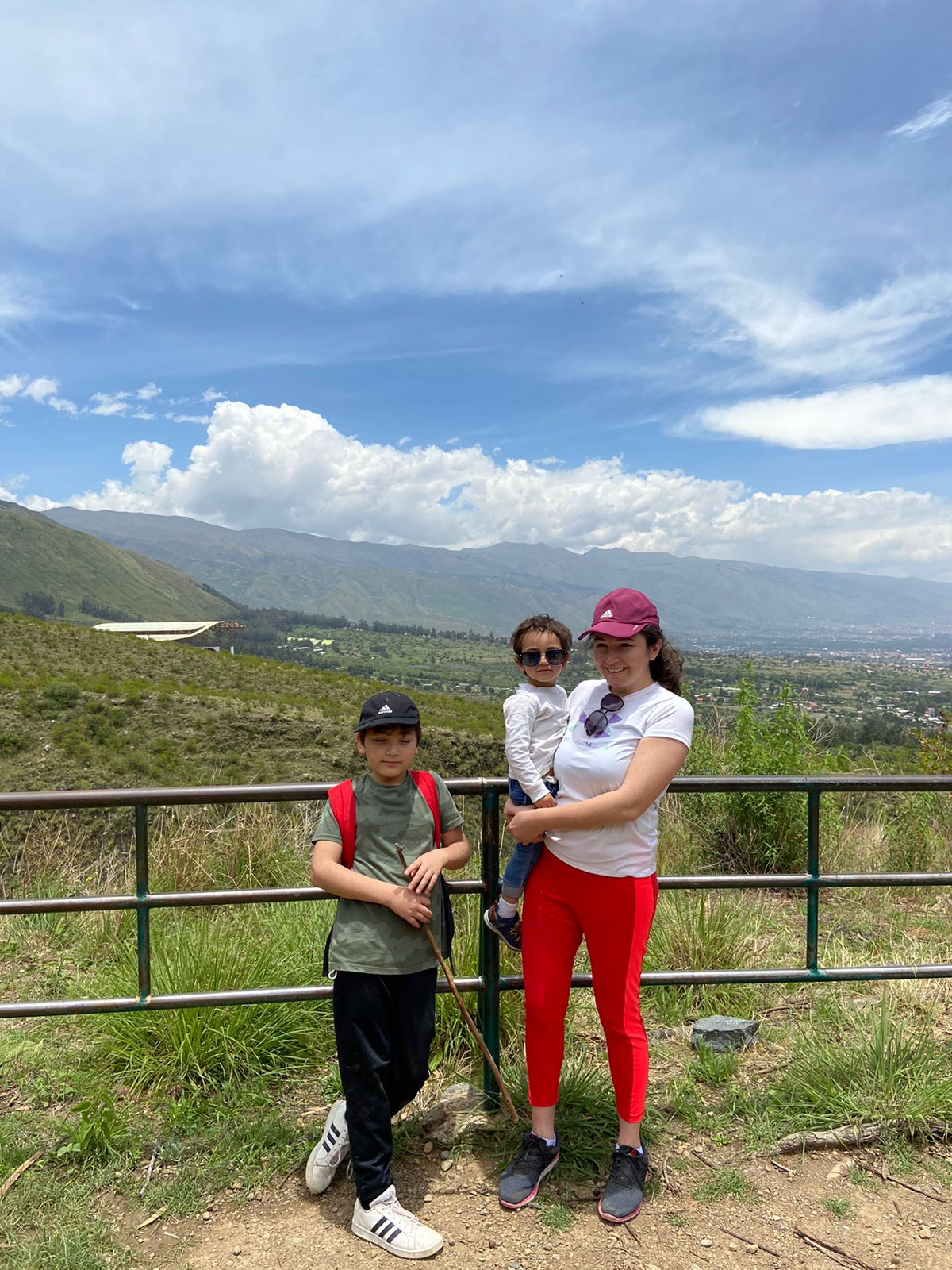Ms. Nogales and her sons visiting Bolivia